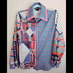 Beulah Style Blouse Small / Medium Top Shirt Long Sleeve Button Down Art